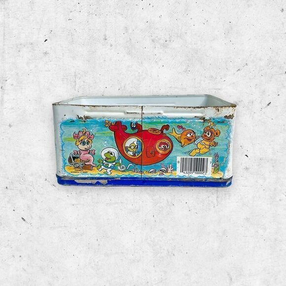 Vtg 1985 Thermos Muppet Babies Metal Lunch Box, Kermit Miss Piggy, No Thermos - Picture 4 of 8